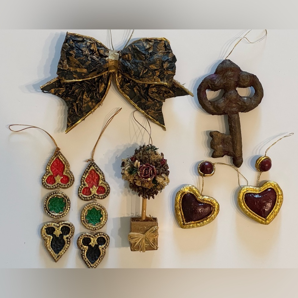 Vintage Pier 1 Christmas Ornaments Lot of 7